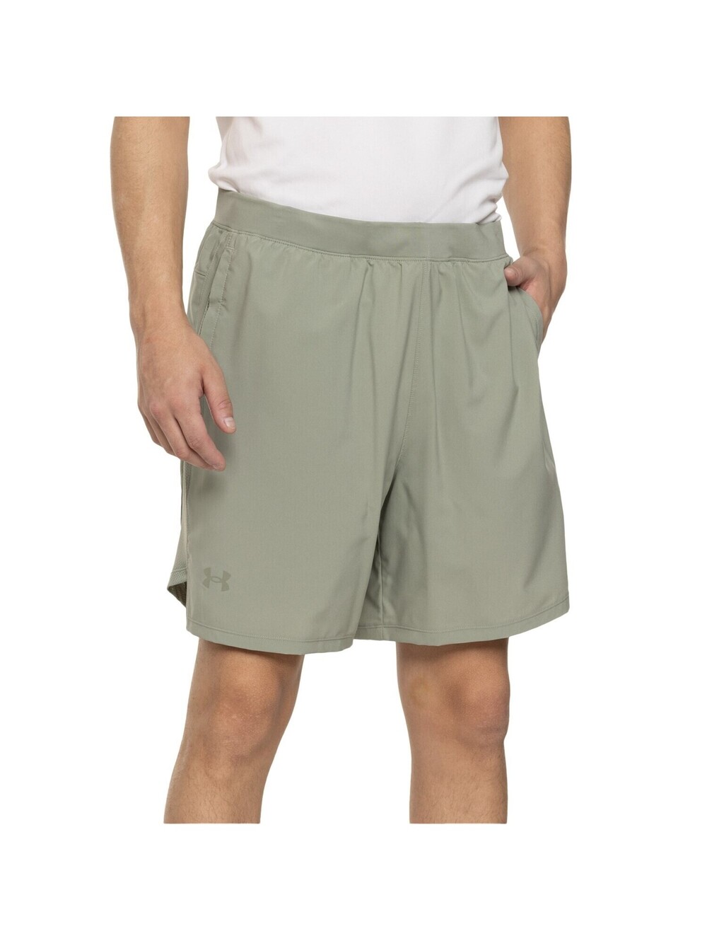 Mens Under Armour Brief-Lined Launch Woven 7" Running Shorts Grey Sz 2XL